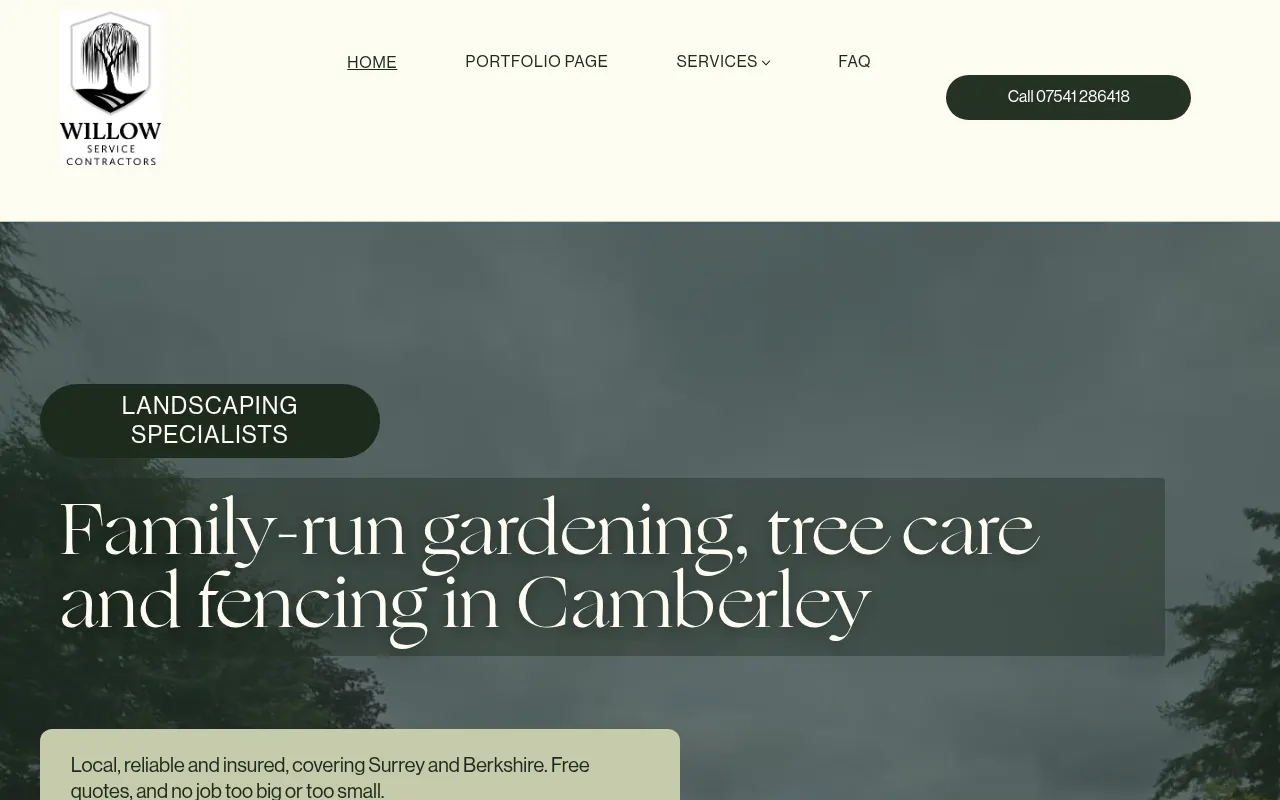 Willow Service Contractors website